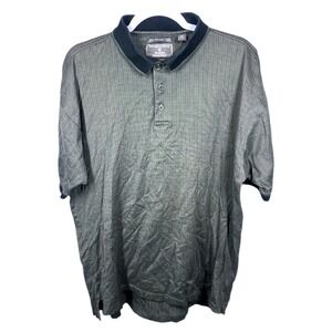 INTERNATIONAL WATERS Men's XL Plaid Polo Shirt Short Sleeve Modern Casual Golf